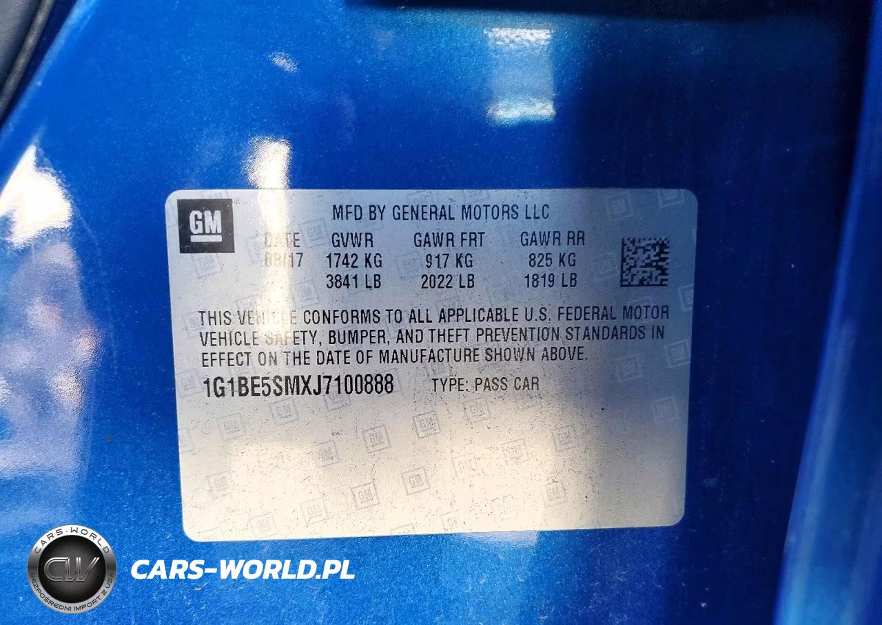 2018 Chevrolet Cruze Lt VIN:1G1BE5SMXJ7100888 - 12