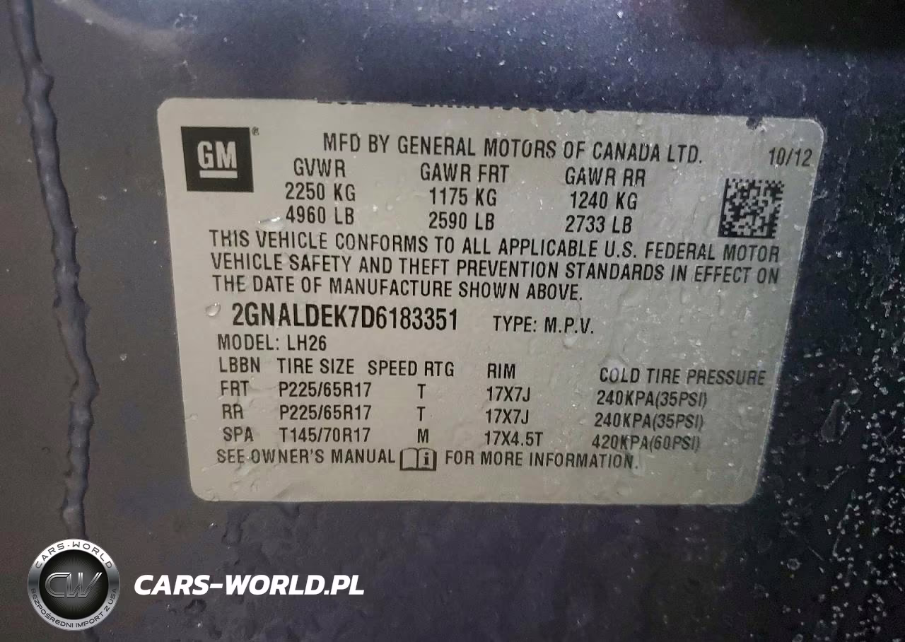 2013 Chevrolet Equinox Lt VIN:2GNALDEK7D6183351 - 13