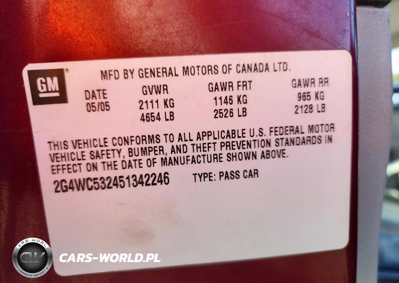 2005 Buick Lacrosse Cx VIN:2G4WC532451342246 - 13