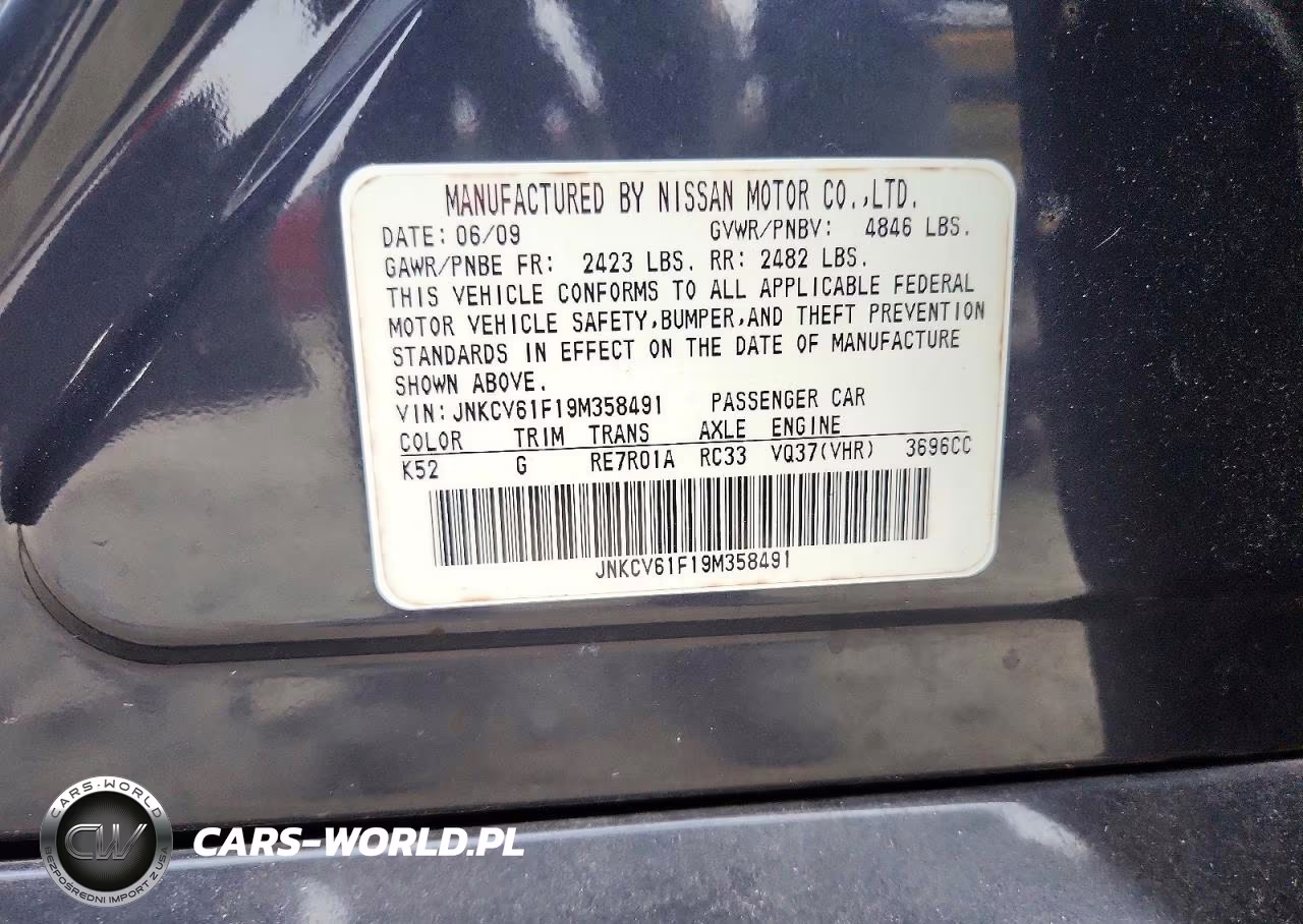 2009 Infiniti G37 Sedan X VIN:JNKCV61F19M358491 - 12