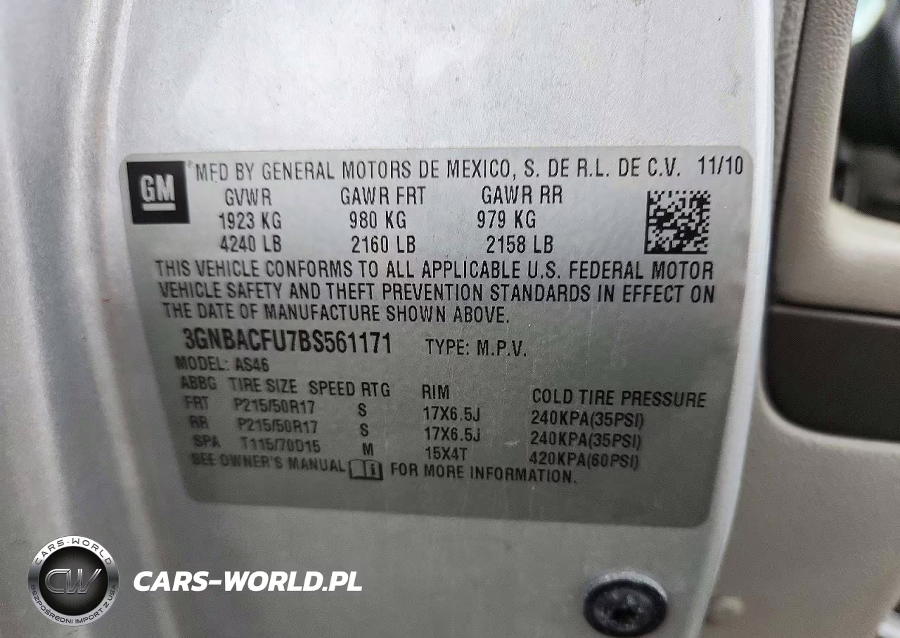 2011 Chevrolet Hhr Lt VIN:3GNBACFU7BS561171 - 13