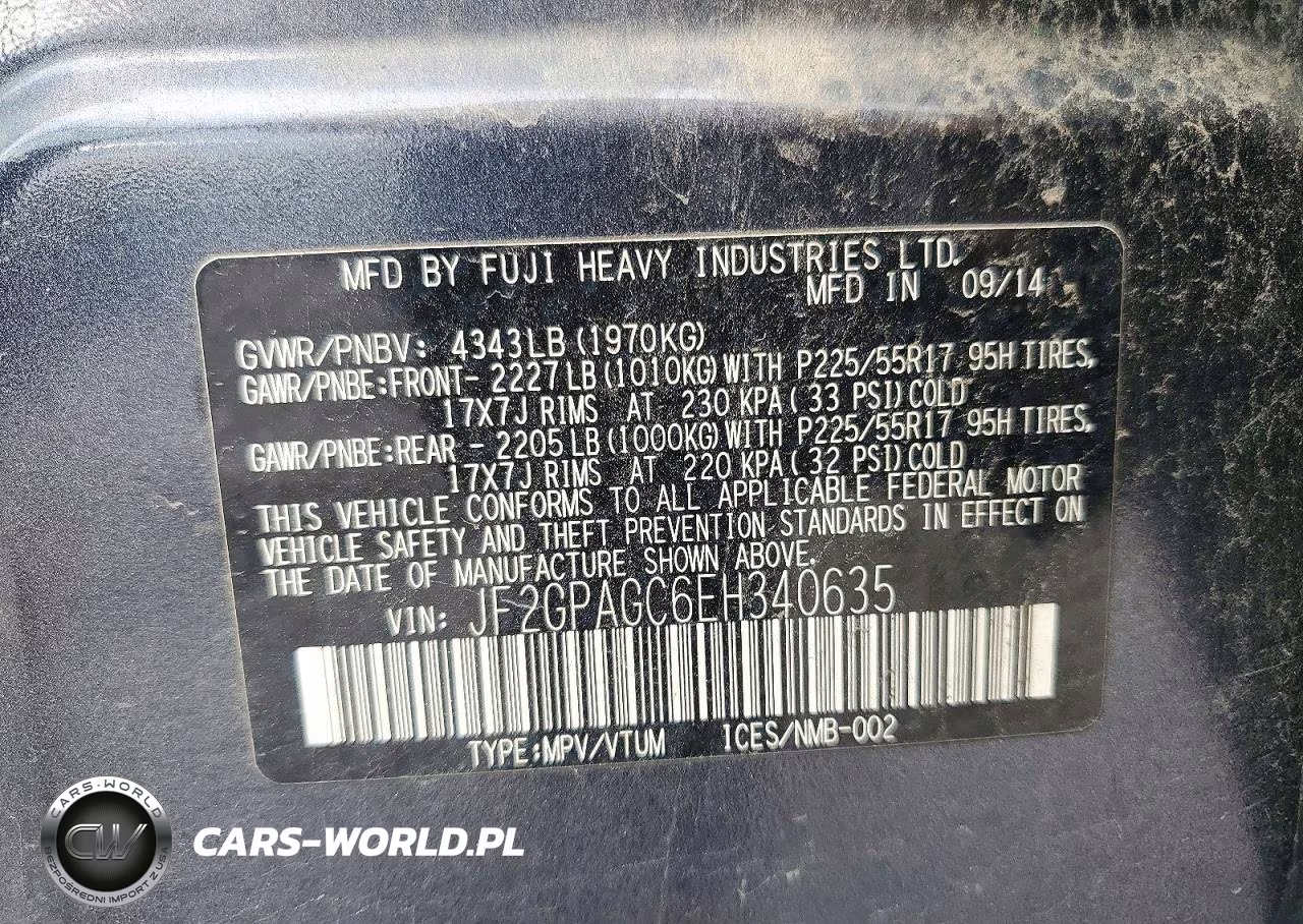 2014 Subaru Xv Crosstrek 2.0 Limited VIN:JF2GPAGC6EH340635 - 13