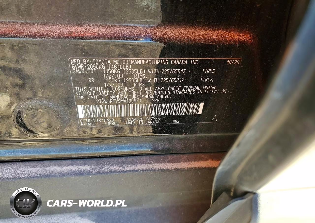 2021 Toyota Rav4 Xle VIN:2T3W1RFV9MW109671 - 13