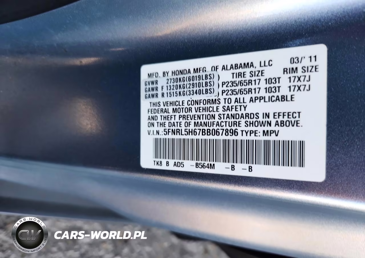 2011 Honda Odyssey Exl VIN:5FNRL5H67BB067896 - 13