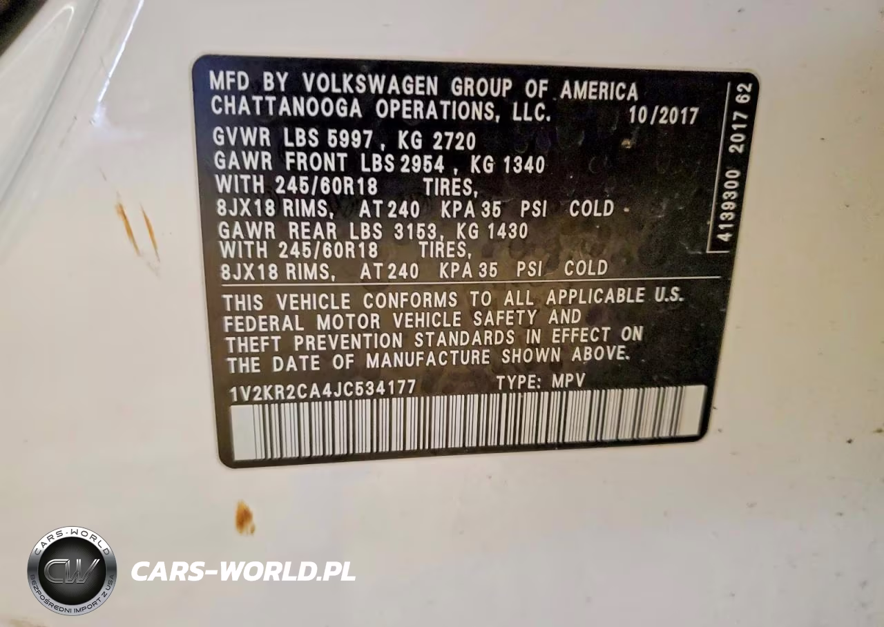 2018 Volkswagen Atlas Se VIN:1V2KR2CA4JC534177 - 13
