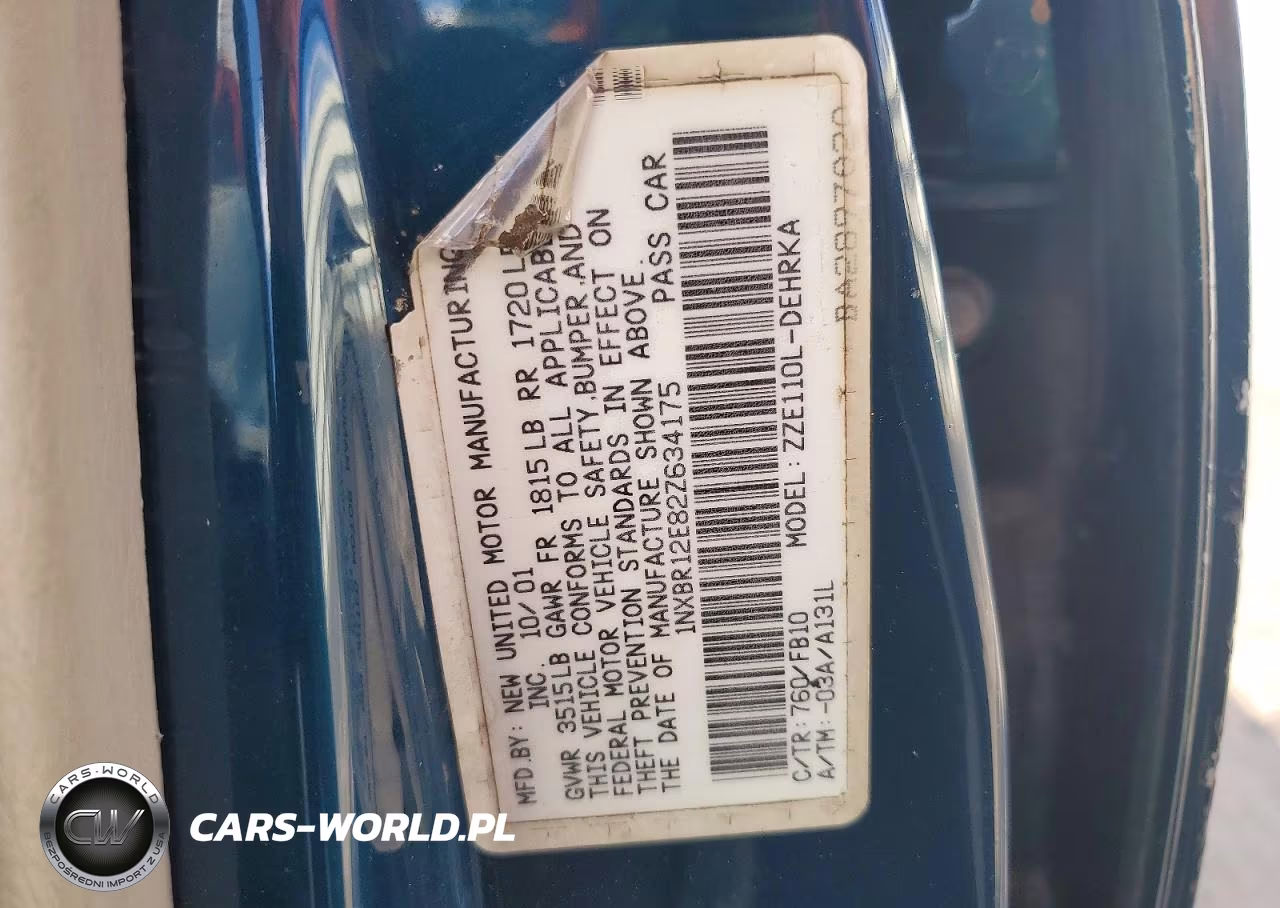 2002 Toyota Corolla Ce VIN:1NXBR12E82Z634175 - 12