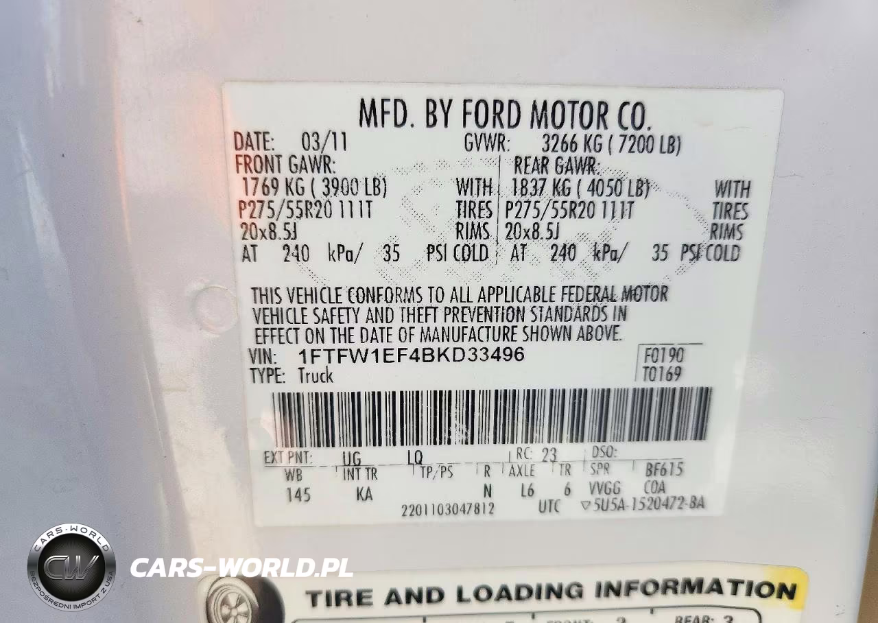 2011 Ford F150 Supercrew VIN:1FTFW1EF4BKD33496 - 12