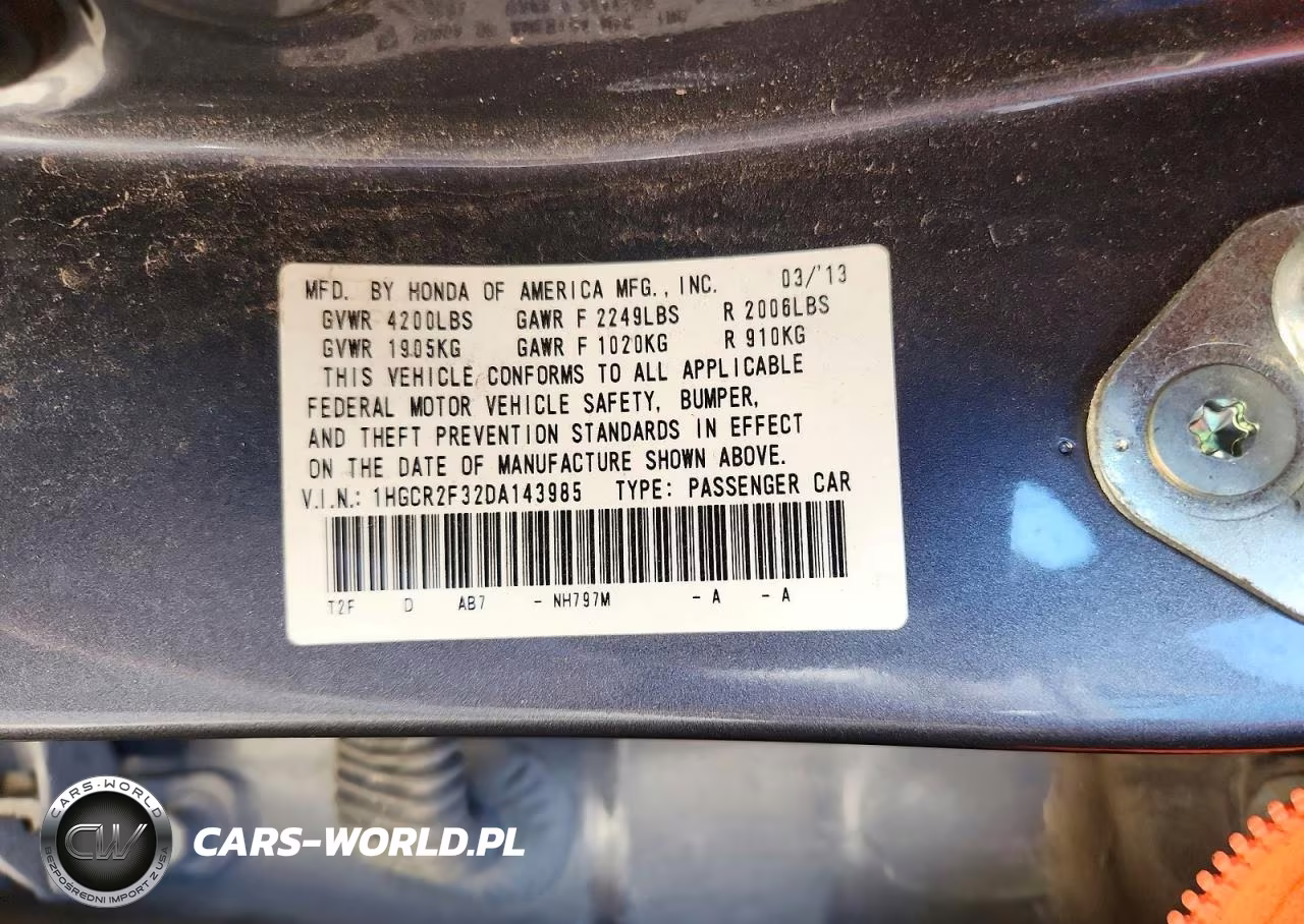 2013 Honda Accord Lx VIN:1HGCR2F32DA143985 - 12