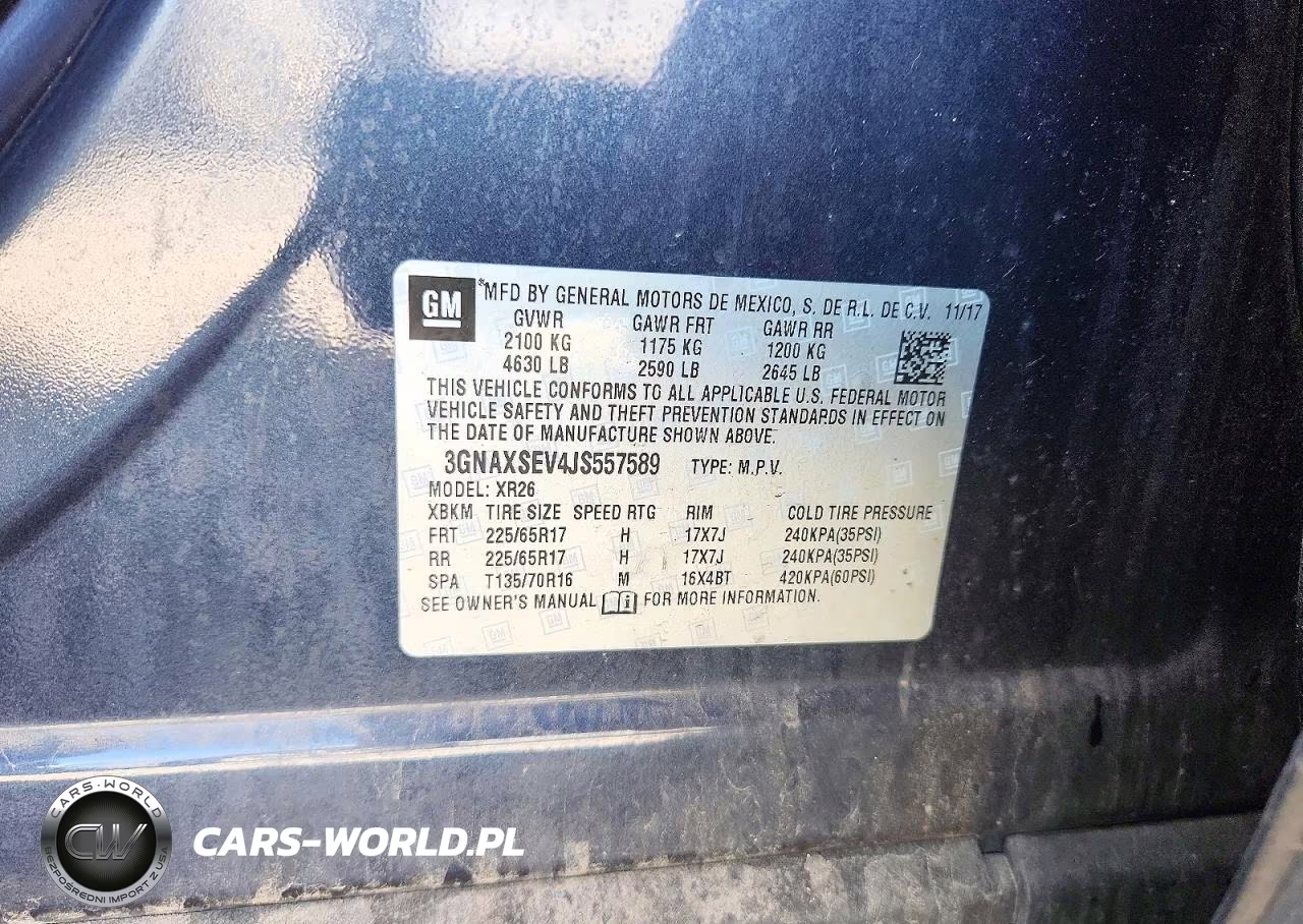 2018 Chevrolet Equinox Lt VIN:3GNAXSEV4JS557589 - 12