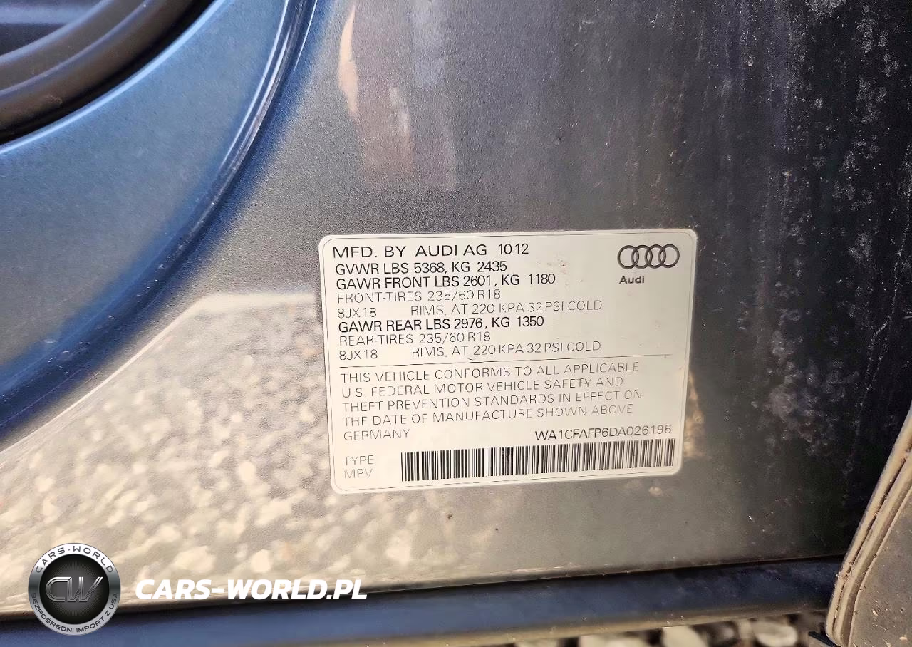 2013 Audi Q5 Premium VIN:WA1CFAFP6DA026196 - 13