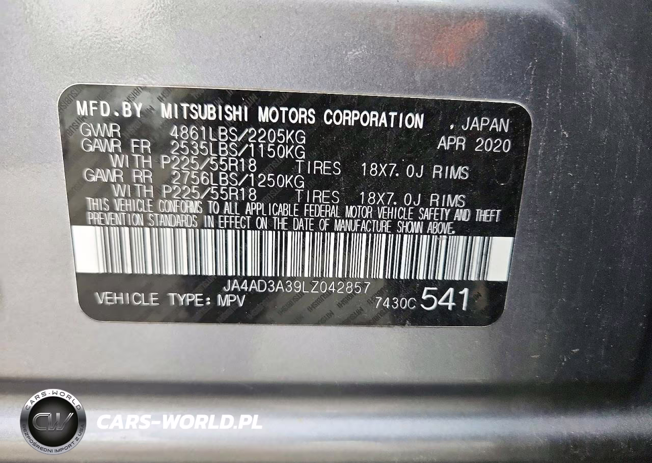 2020 Mitsubishi Outlander Se VIN:JA4AD3A39LZ042857 - 12