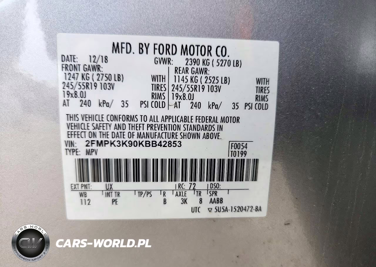 2019 Ford Edge Titanium VIN:2FMPK3K90KBB42853 - 13