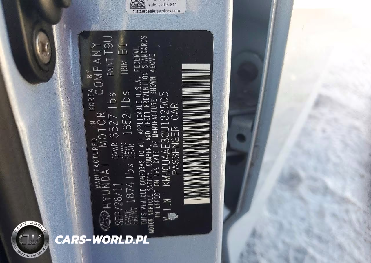 2012 Hyundai Accent Gls VIN:KMHCU4AE3CU132505 - 12