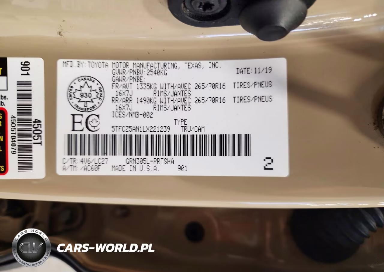 2020 Toyota Tacoma Sr V6 VIN:5TFCZ5AN1LX221239 - 12