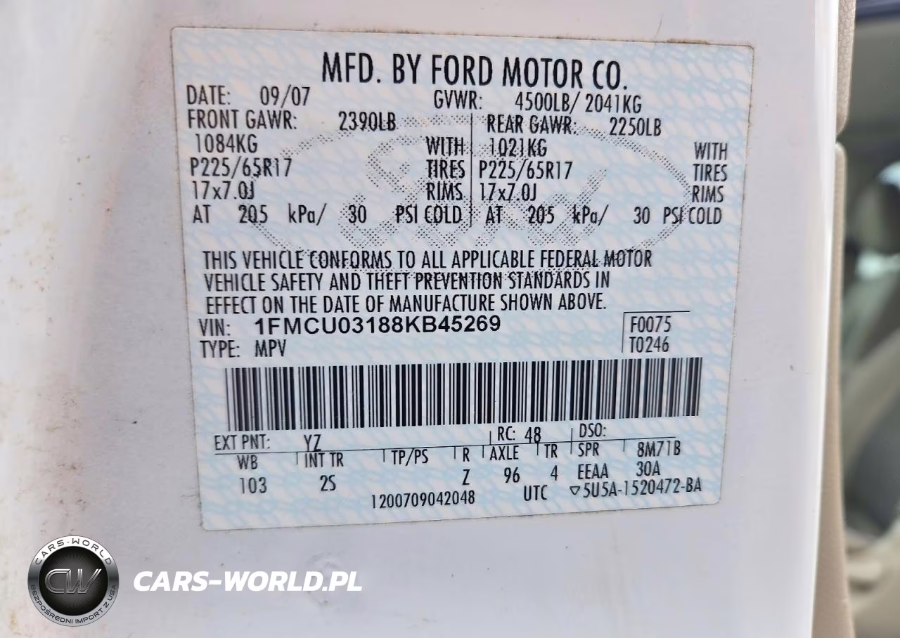 2008 Ford Escape Xlt VIN:1FMCU03188KB45269 - 13