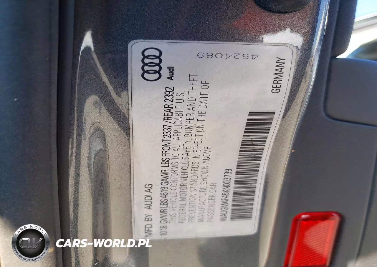 2019 Audi A4 Premium VIN:WAUGMAF45KN003739 - 12