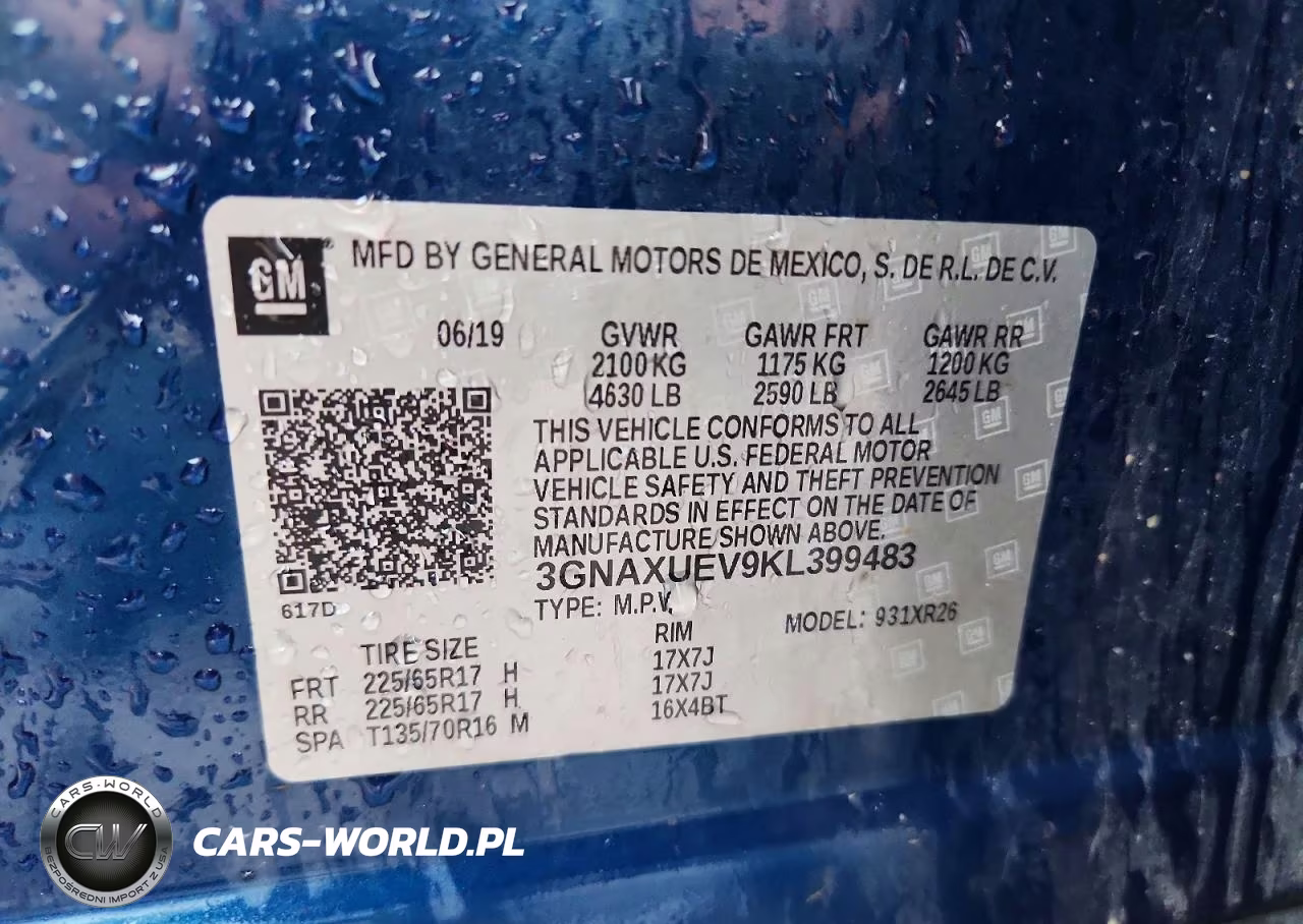 2019 Chevrolet Equinox Lt VIN:3GNAXUEV9KL399483 - 13