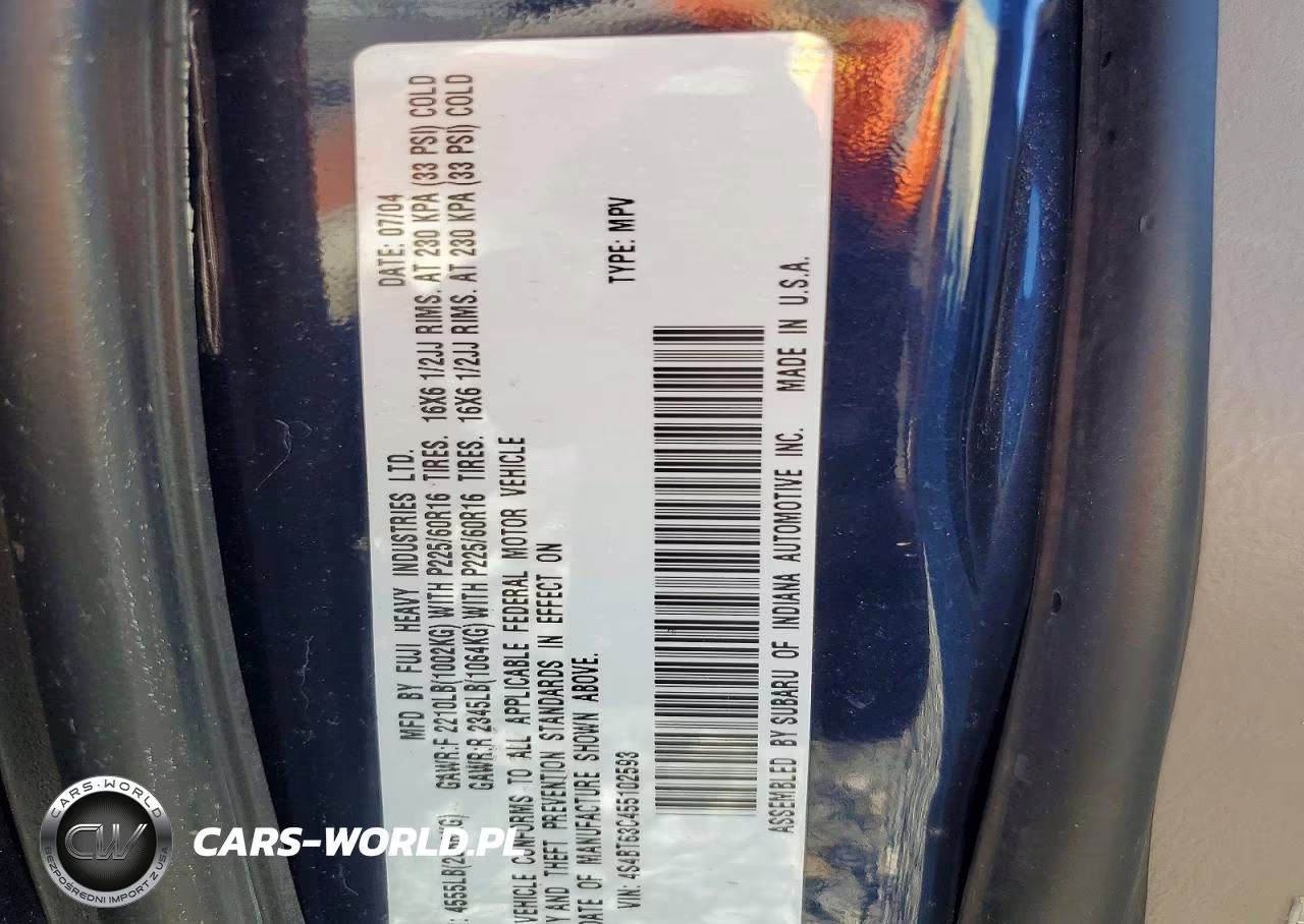2005 Subaru Baja Turbo VIN:4S4BT63C455102593 - 12