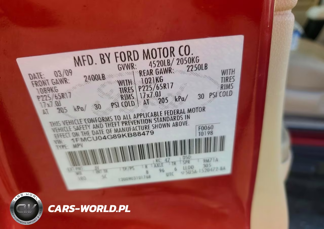2009 Ford Escape Limited VIN:1FMCU04G89KB88479 - 13
