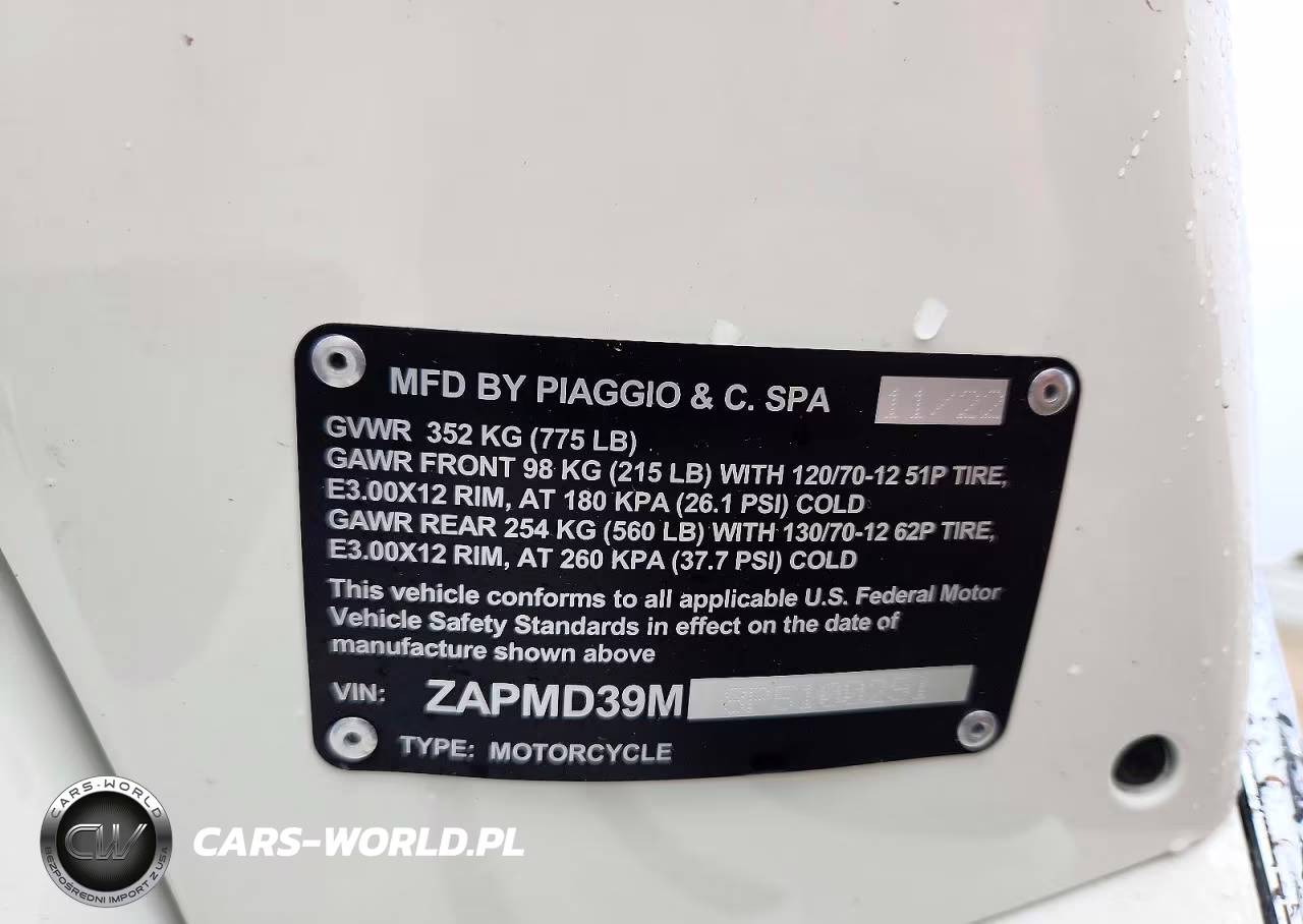 2023 Vespa Gts-Sei Giorni 300 VIN:ZAPMD39M8P5100291 - 9