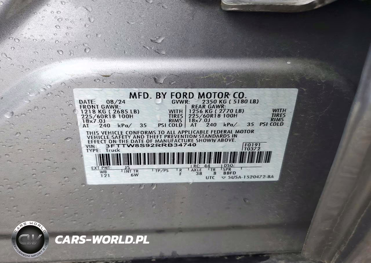 2024 Ford Maverick Lariat VIN:3FTTW8S92RRB34740 - 12