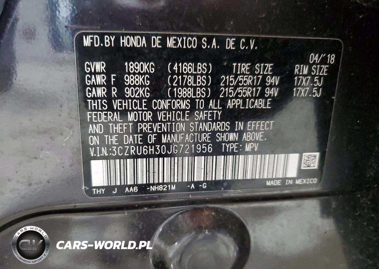 2018 Honda Hr-V Lx VIN:3CZRU6H30JG721956 - 13