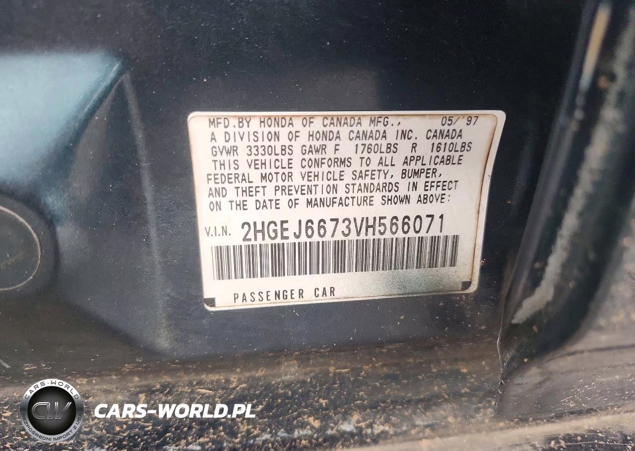 1997 Honda Civic Lx VIN:2HGEJ6673VH566071 - 12