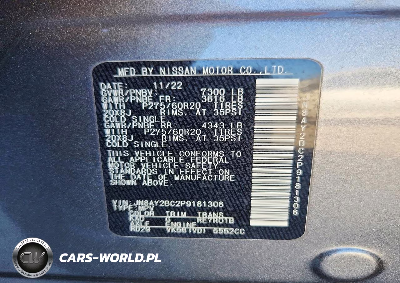 2023 Nissan Armada Sl VIN:JN8AY2BC2P9181306 - 13