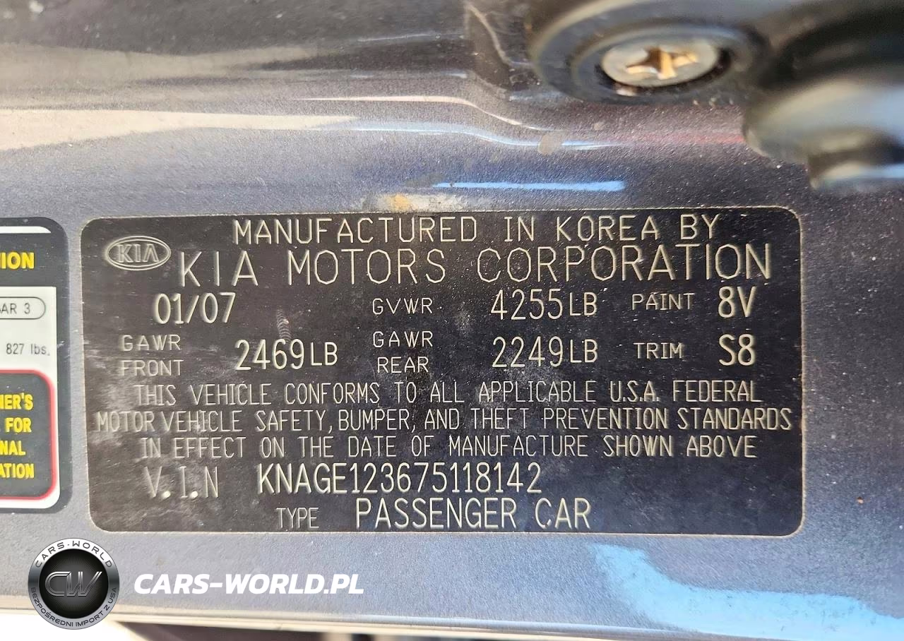 2007 Kia Optima Lx VIN:KNAGE123675118142 - 12