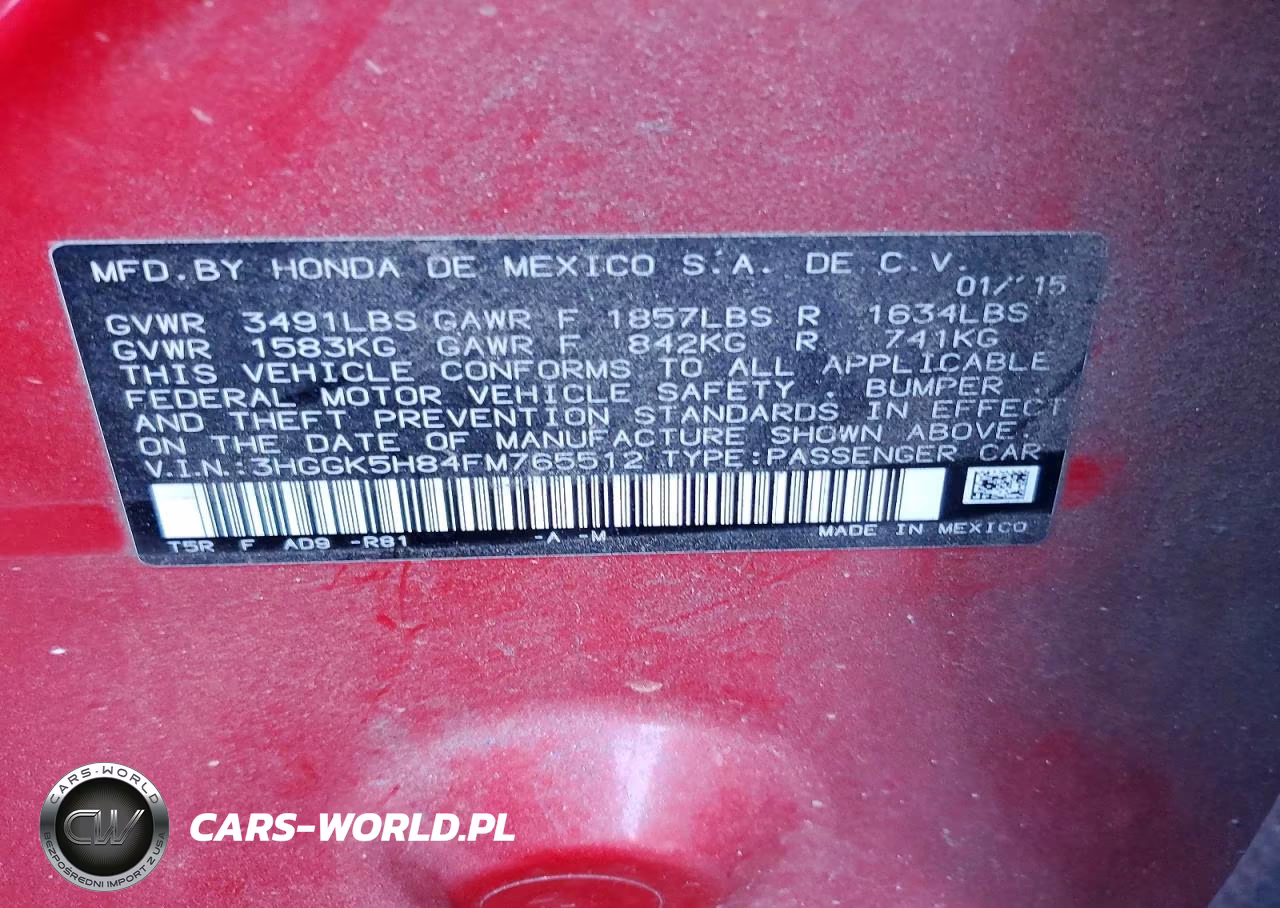 2015 Honda Fit Ex VIN:3HGGK5H84FM765512 - 12