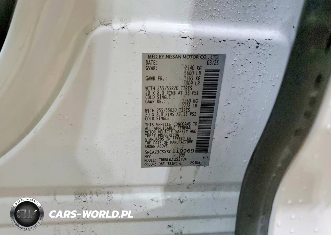 2025 Nissan Murano Sl VIN:5N1AZ3CSXSC119969 - 13