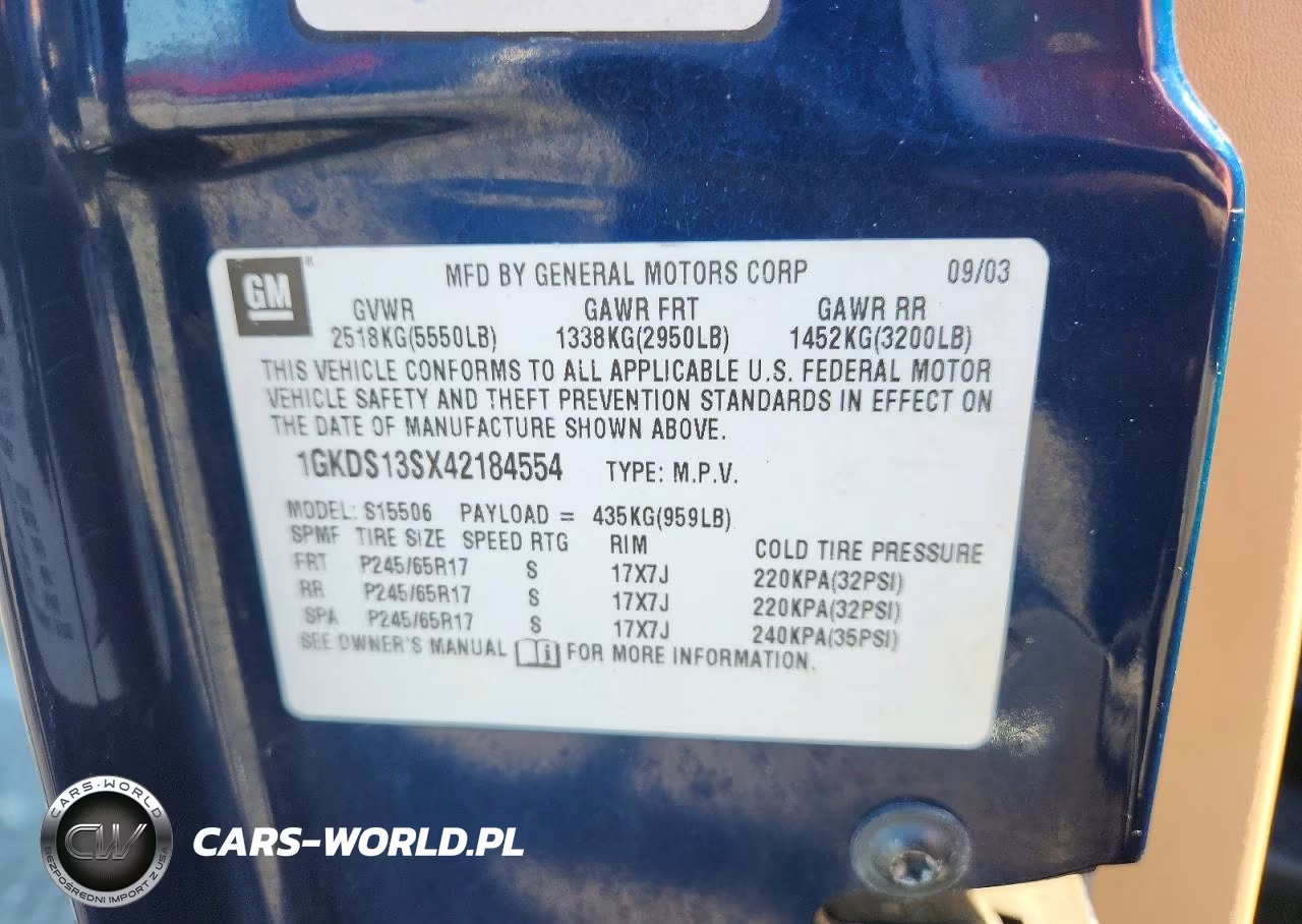 2004 GMC Envoy VIN:1GKDS13SX42184554 - 13