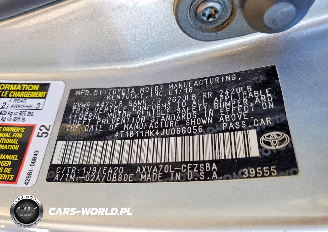 2018 Toyota Camry L VIN:4T1B11HK4JU066056 - 12