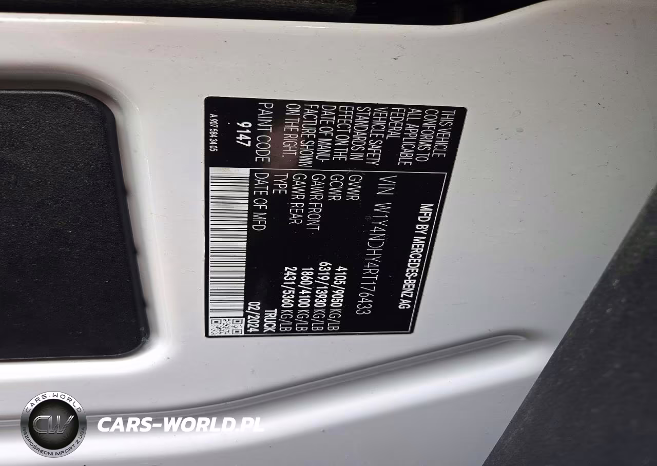 2024 Mercedes-Benz Sprinter 2500 Delivery Van VIN:W1Y4NDHY4RT176433 - 12