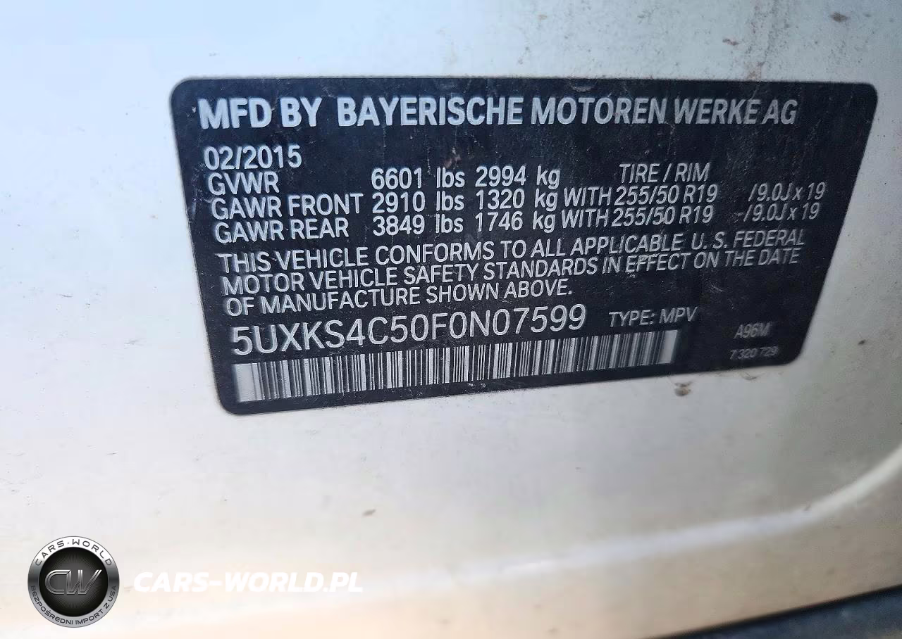 2015 BMW X5 xDrive35D VIN:5UXKS4C50F0N07599 - 13