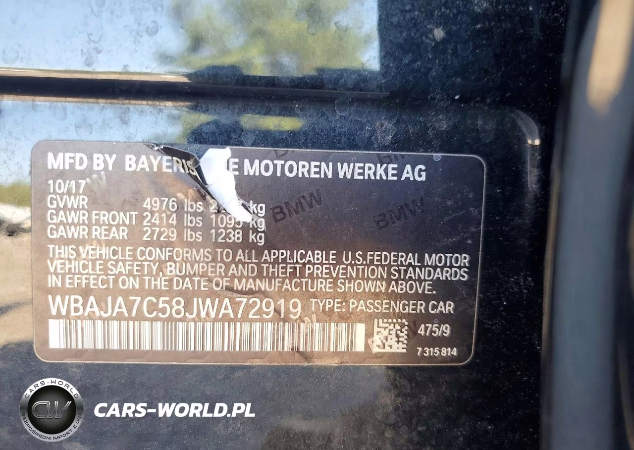 2018 BMW 530 Xi VIN:WBAJA7C58JWA72919 - 12