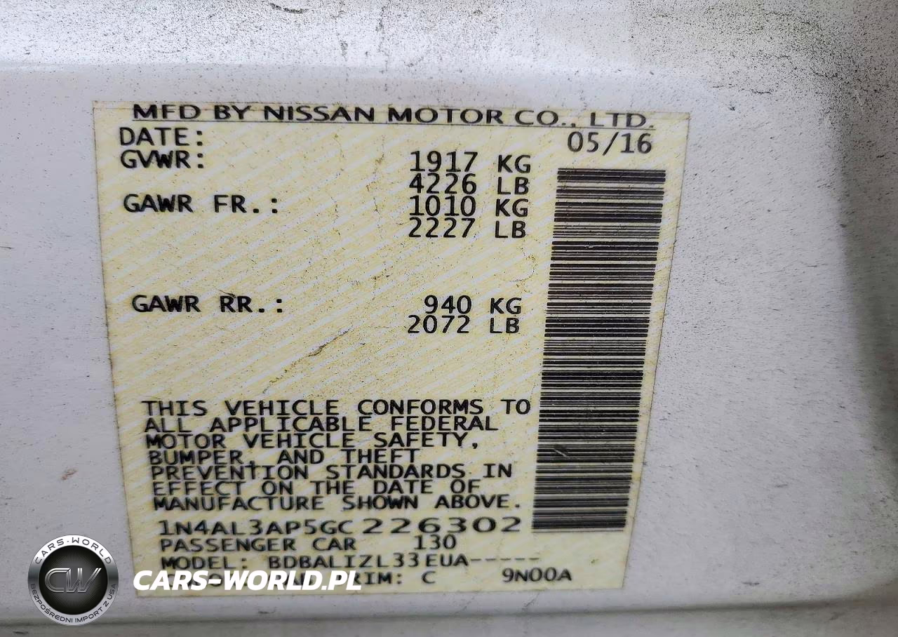 2016 Nissan Altima 2.5 Sv VIN:1N4AL3AP5GC226302 - 13