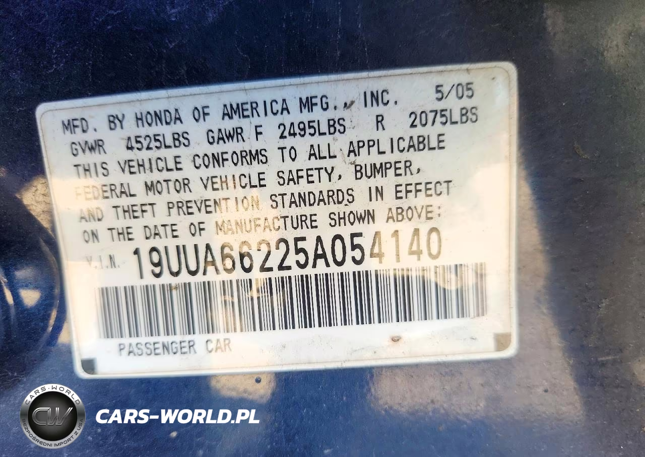 2005 Acura Tl VIN:19UUA66225A054140 - 12
