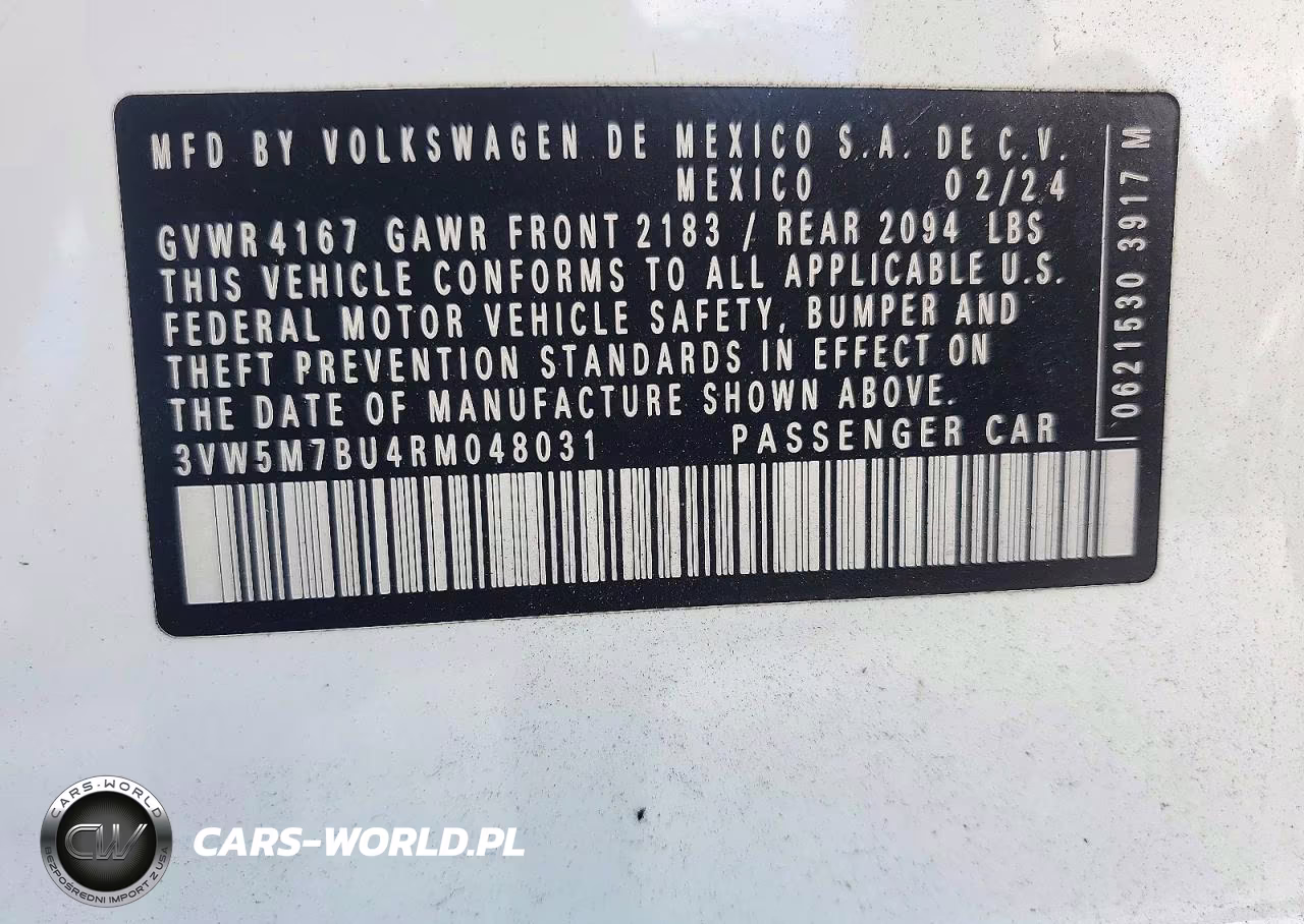2024 Volkswagen Jetta S VIN:3VW5M7BU4RM048031 - 12