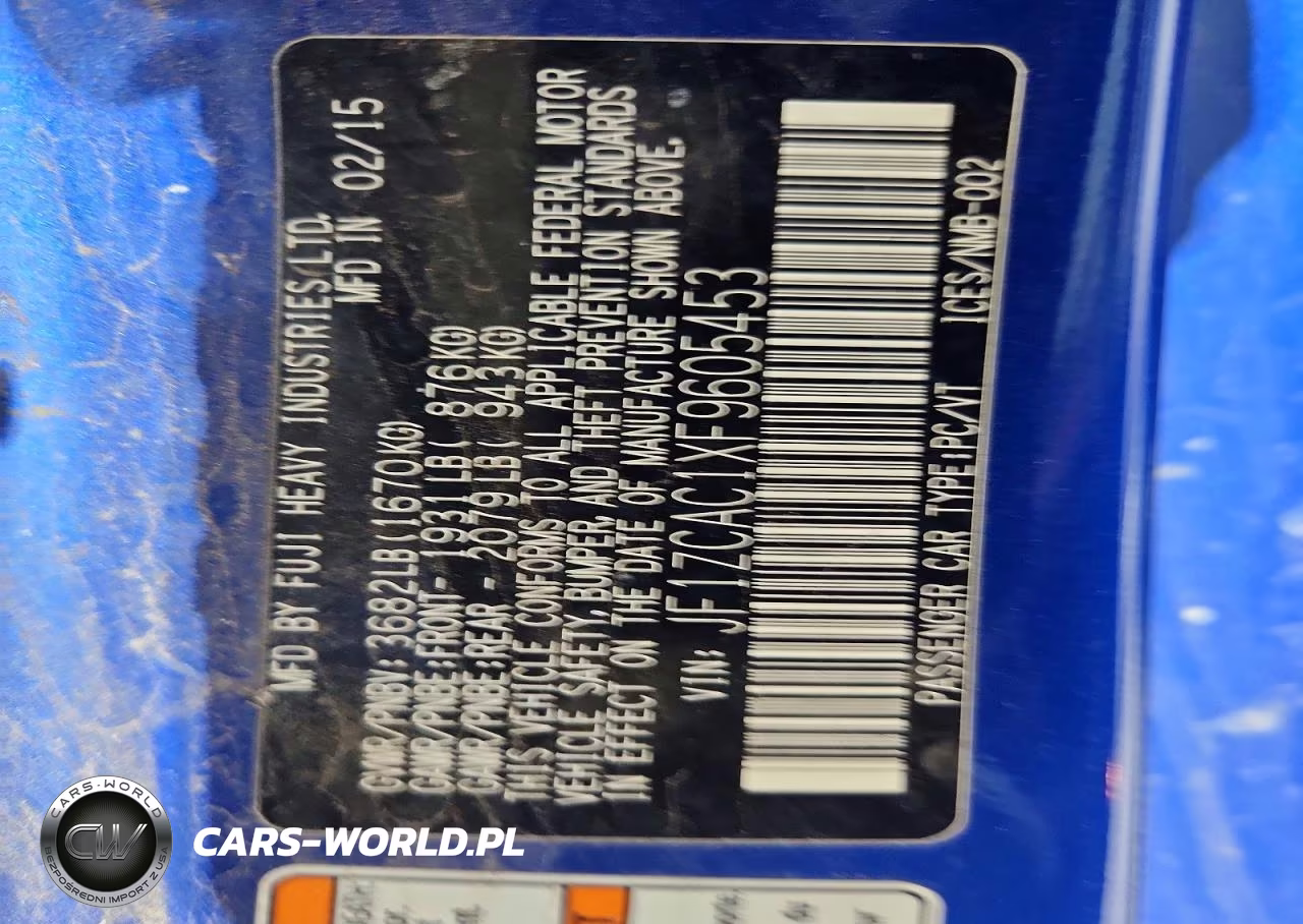2015 Subaru Brz VIN:JF1ZCAC1XF9605453 - 12