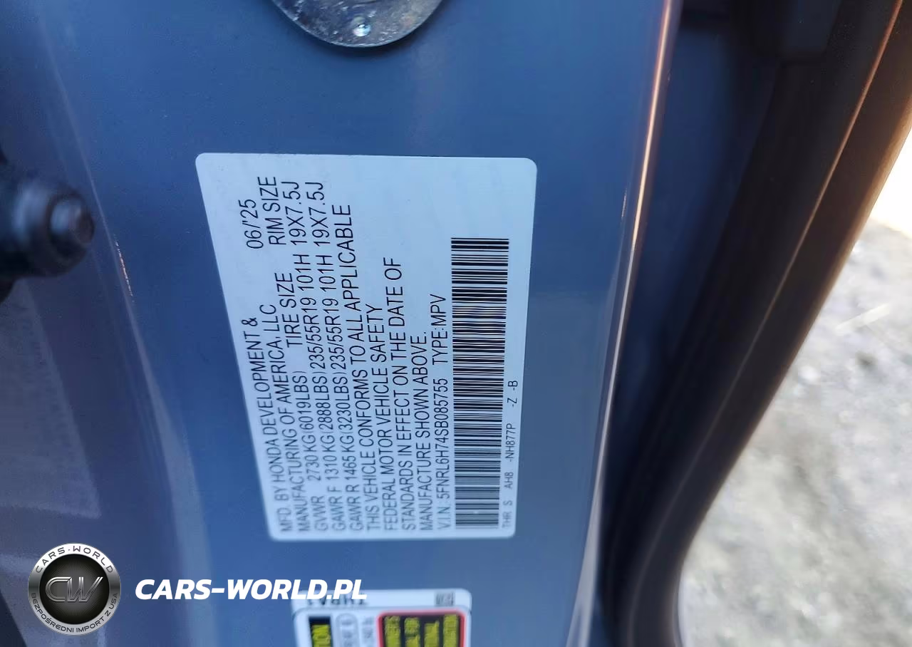 2025 Honda Odyssey Sport-L VIN:5FNRL6H74SB085755 - 13