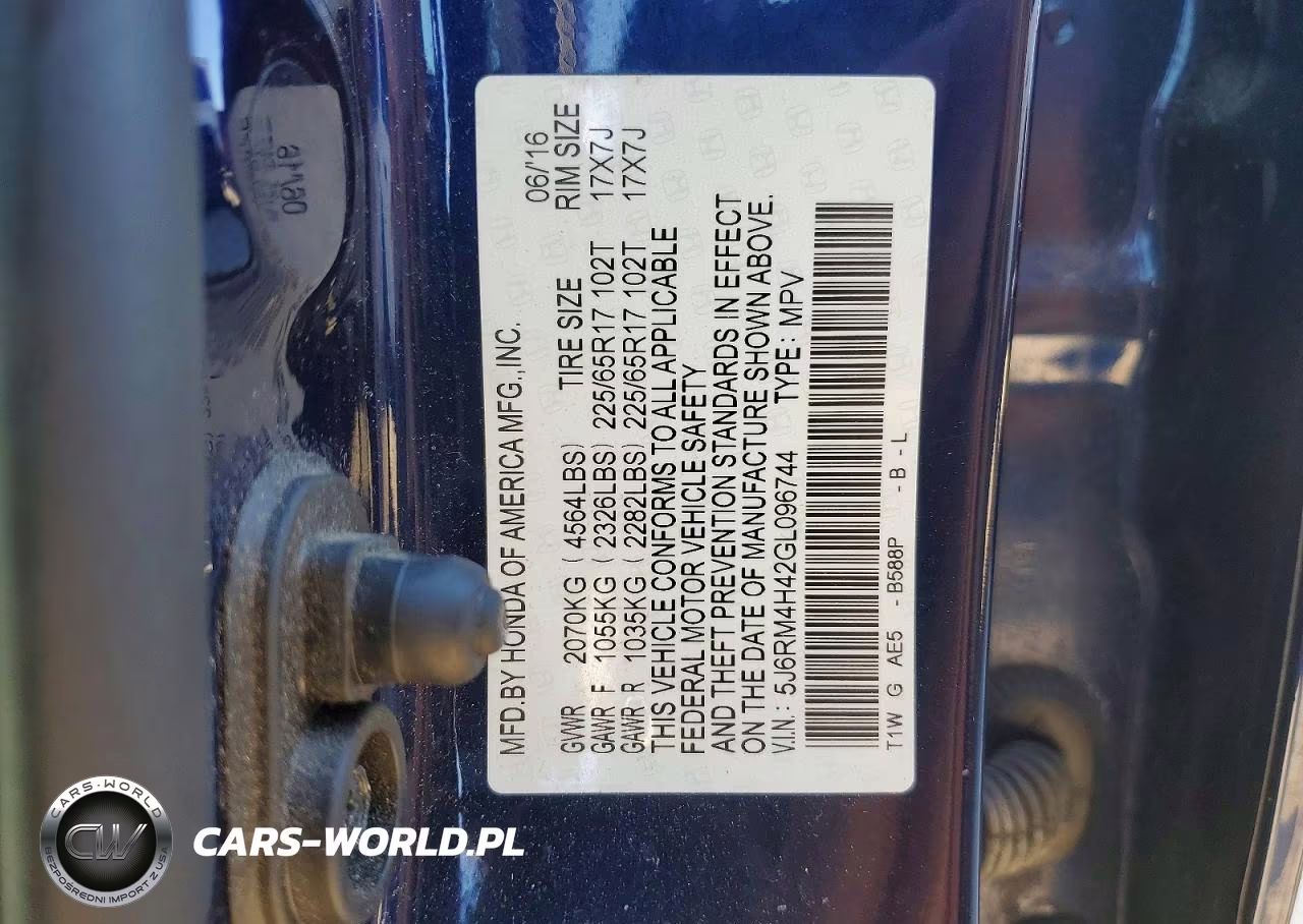 2016 Honda Cr-V Se VIN:5J6RM4H42GL096744 - 14