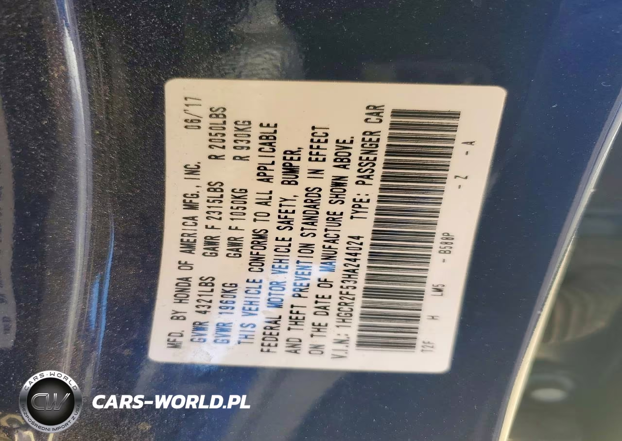 2017 Honda Accord Sport VIN:1HGCR2F53HA244024 - 12
