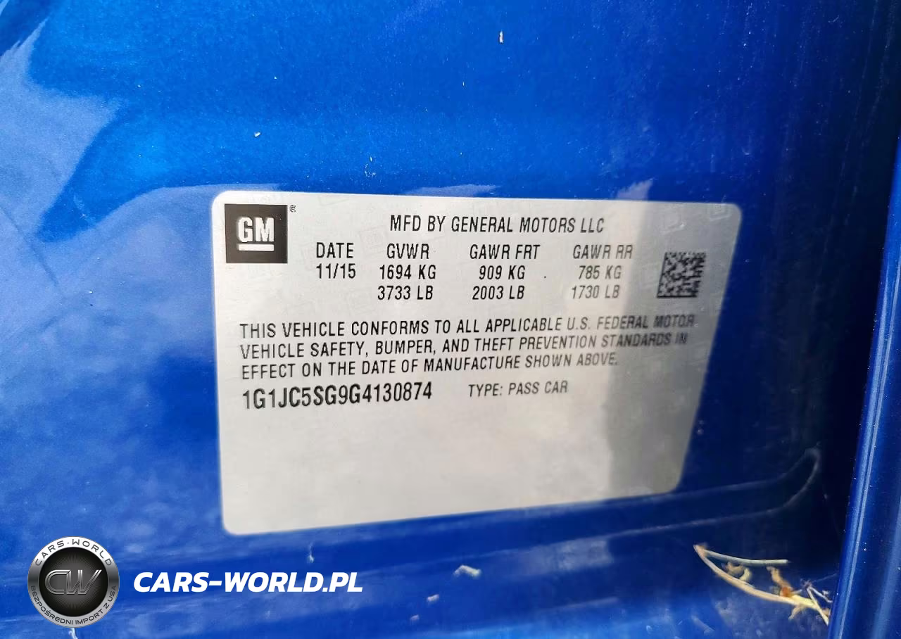 2016 Chevrolet Sonic Lt VIN:1G1JC5SG9G4130874 - 12