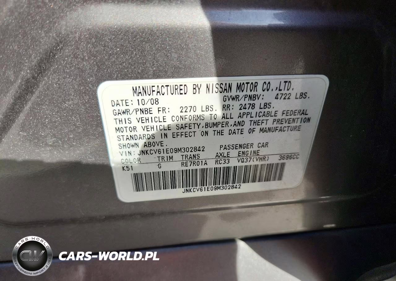 2009 Infiniti G37 Sedan Base VIN:JNKCV61E09M302842 - 12