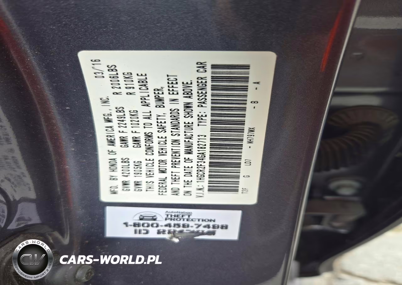 2016 Honda Accord Lx VIN:1HGCR2F34GA182713 - 12