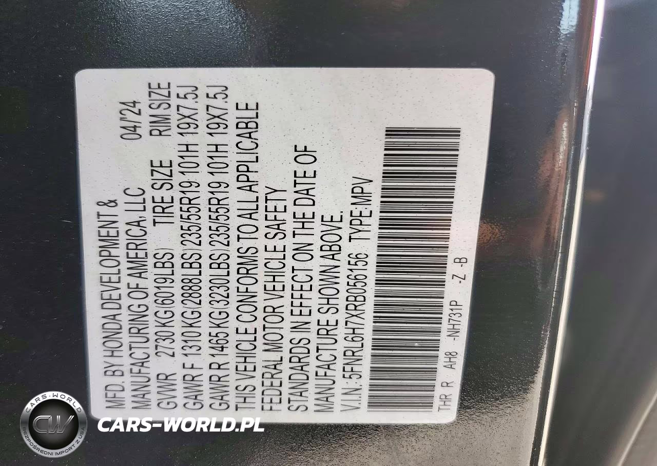 2024 Honda Odyssey Sport VIN:5FNRL6H7XRB056156 - 13