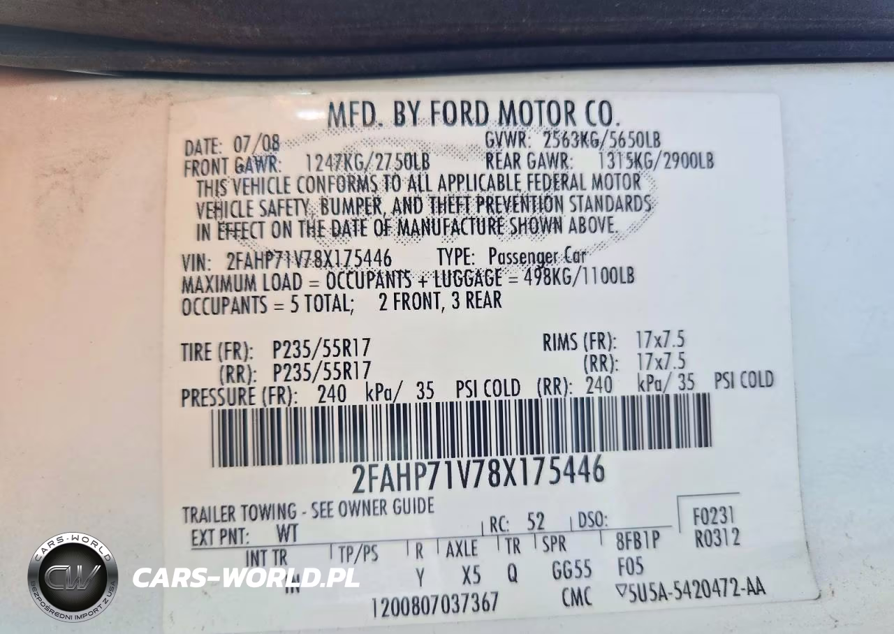 2008 Ford Crown Victoria Police Interceptor VIN:2FAHP71V78X175446 - 12