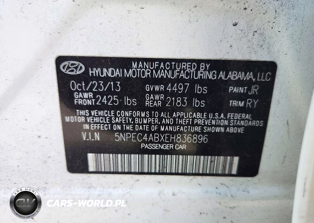 2014 Hyundai Sonata Limited 2.0T VIN:5NPEC4ABXEH836896 - 13