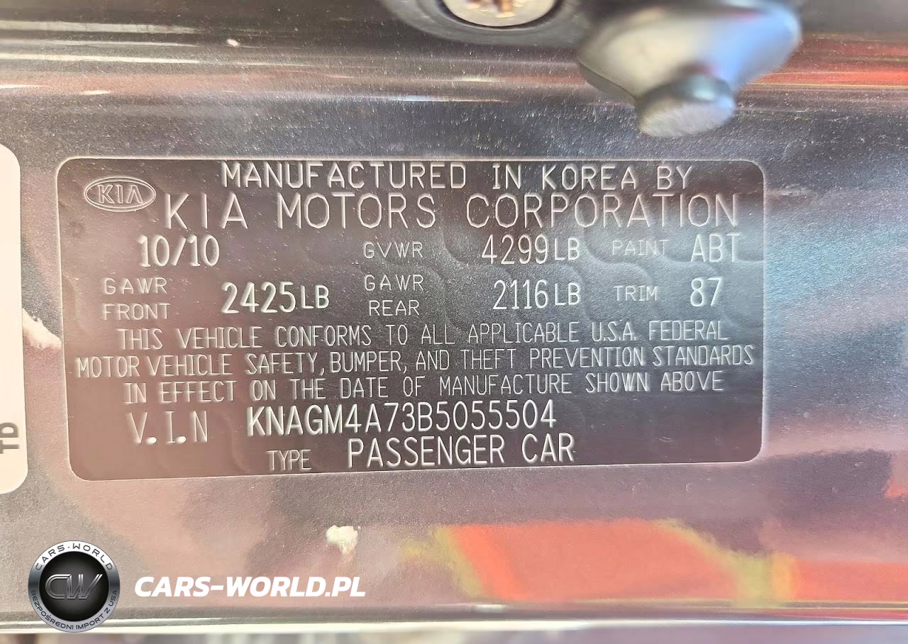 2011 Kia Optima Lx VIN:KNAGM4A73B5055504 - 12